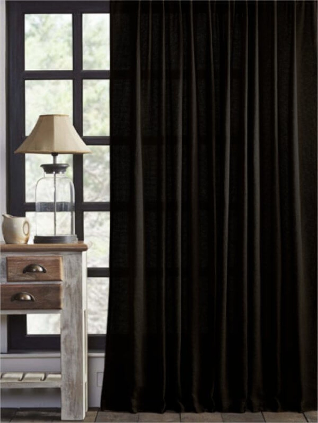 Κουρτίνα Λονέτα Μαύρη Γαρύφαλλο | Γαρύφαλλο - Λευκά Είδη